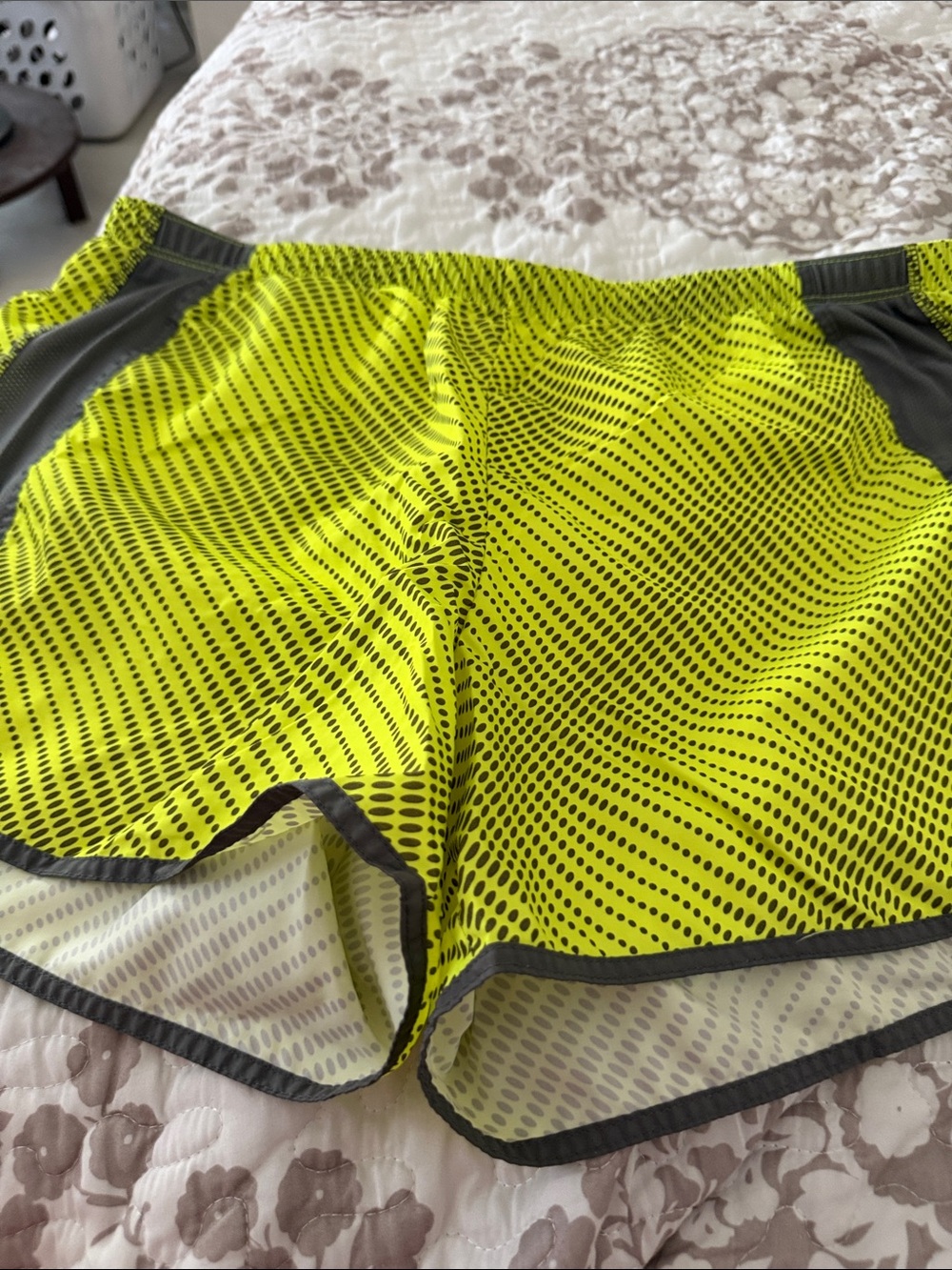 Champion High-Visibility Yellow Athletic Shorts with Gray Trim